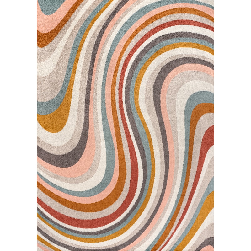 JONATHAN Y Prism Abstract Swirl Area Rug