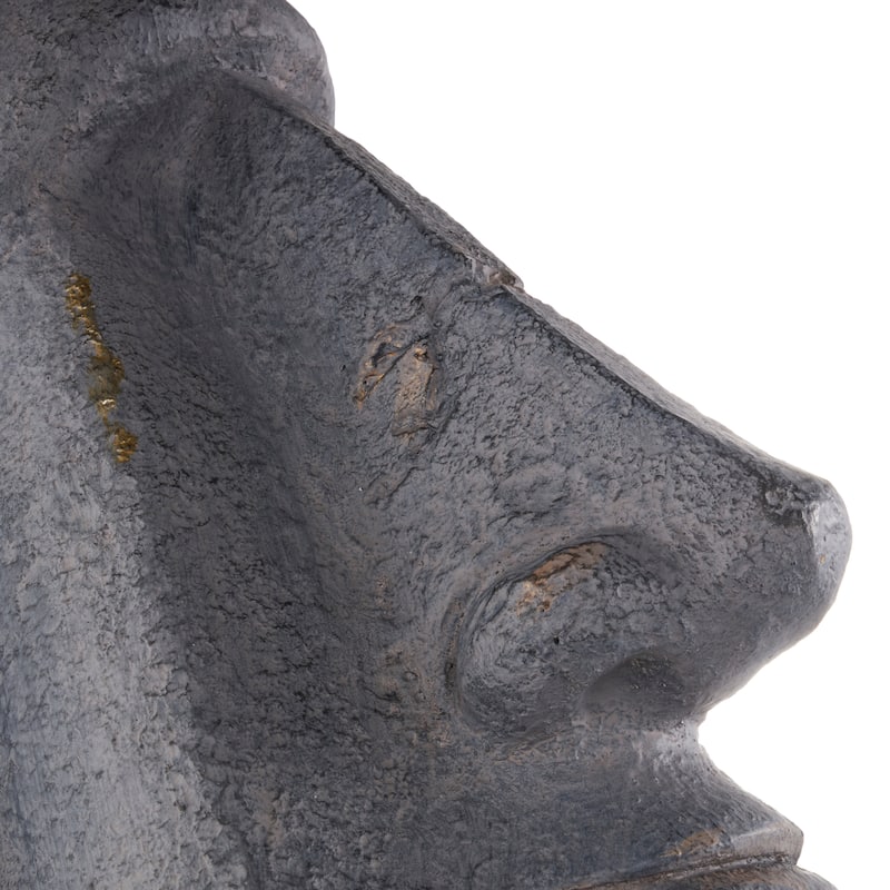 Black Magnesium Oxide Distressed Textured Easter Island Head People Indoor Outdoor Planter