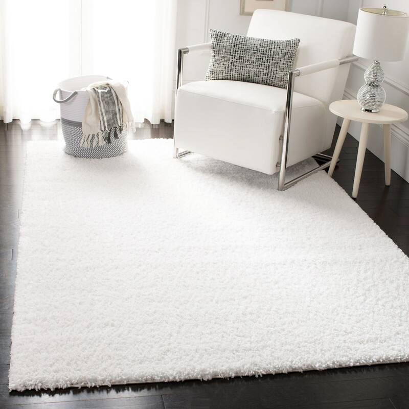Safavieh August Carlene Solid Plush Shag Area Rug or Runner White - 2.3' x 6'