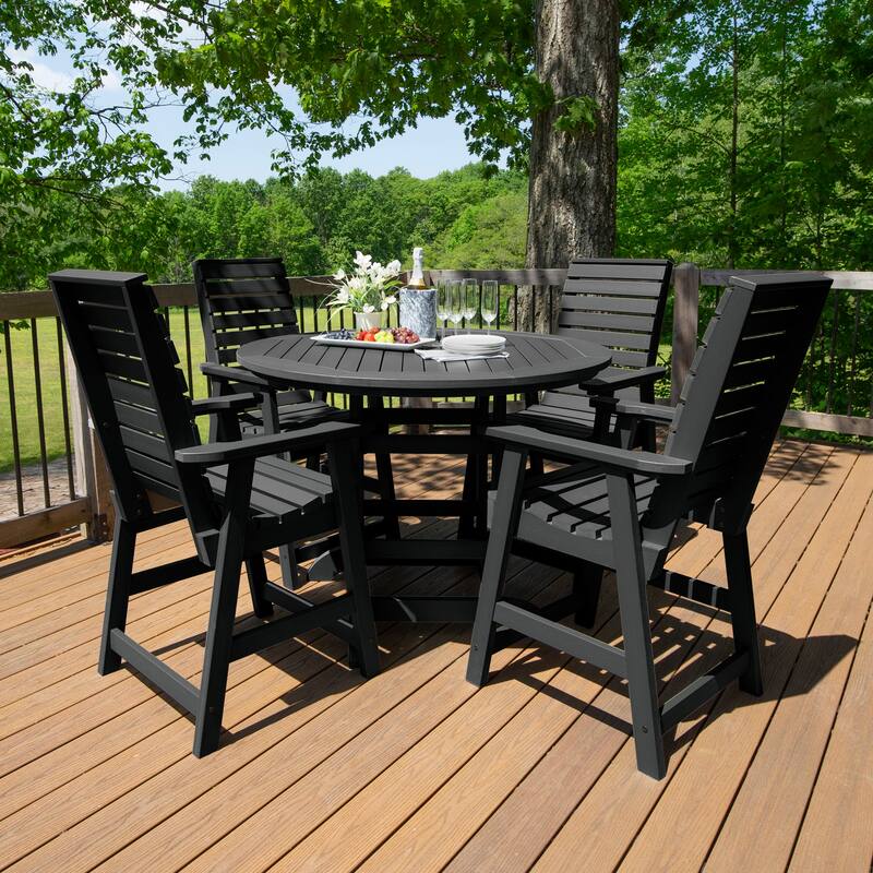 Weatherly 5-piece Outdoor Dining Set - 48" Round Table, Counter-height