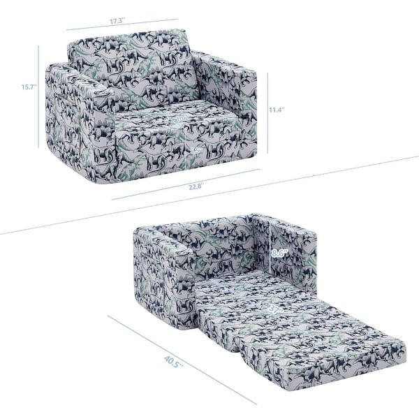 dimension image slide 1 of 7, Kids Sofa, Children's 2 in 1 Convertible Sofa to Lounger