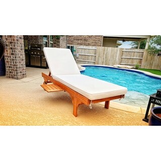 Safavieh Outdoor Living Newport Brown/ Beige Cart-Wheel Adjustable Chaise Lounge Chair - 27.6" x 78.7" x 14.2"