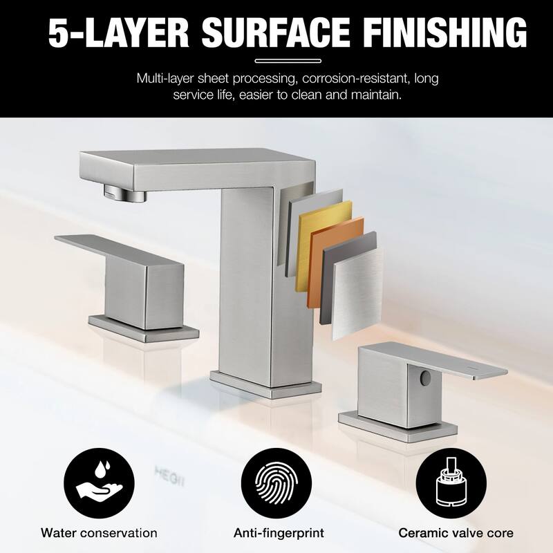 Topcraft Stainless Steel Two Handle Bathroom Sink Faucet