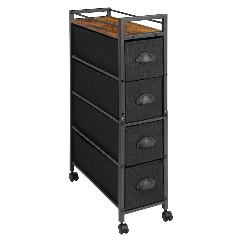 4 Drawers Narrow Dresser, Fabric Storage Cabinet, Vertical Standing Storage Chest