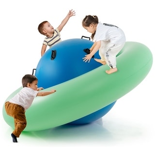 Costway 7.5 FT Inflatable Dome Rocker Bouncer with 6 Handles Fun - See Details