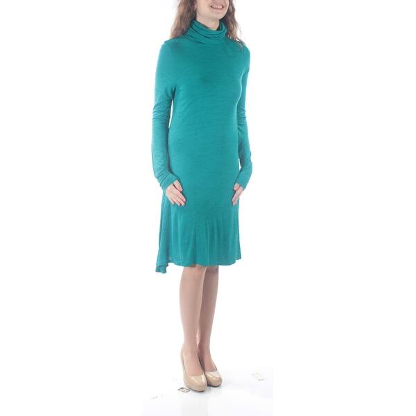 Shop Kensie Womens Teal Long Sleeve Knee Length Drop Waist Dress