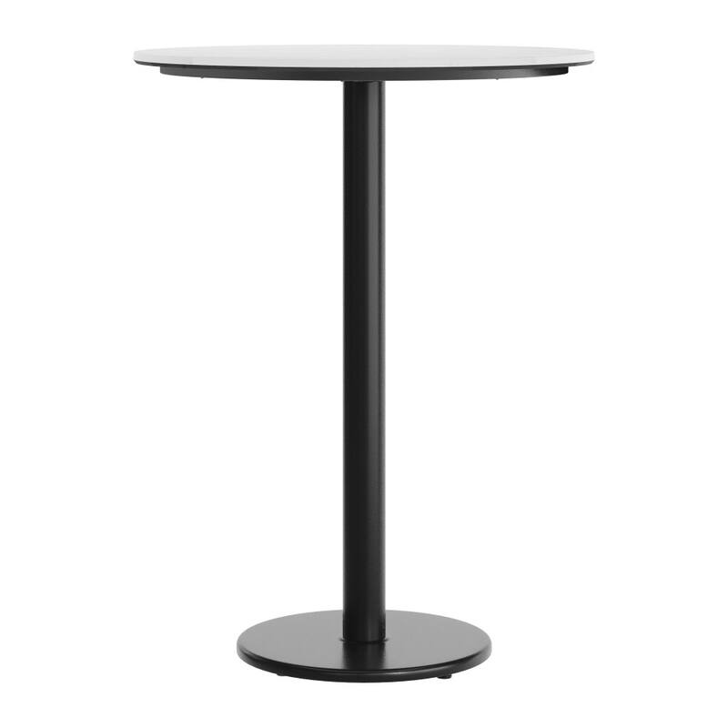 Commercial HPL Tabletop with Bar Height Round Base