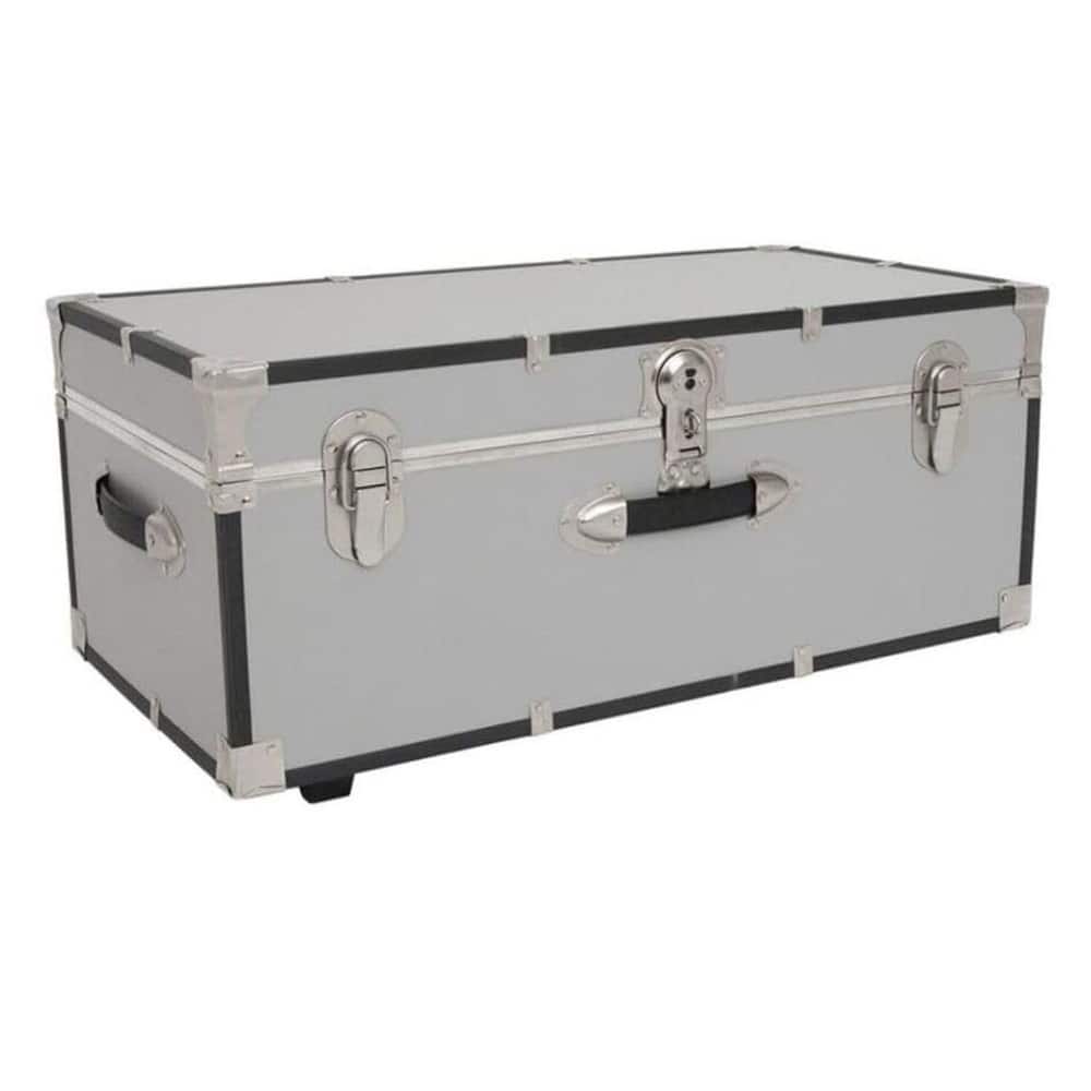 HomeStock Lockable Under Bed Storage Trunk - Heavy Duty Portable Footlocker for College & Camps with Secure Latch Closure