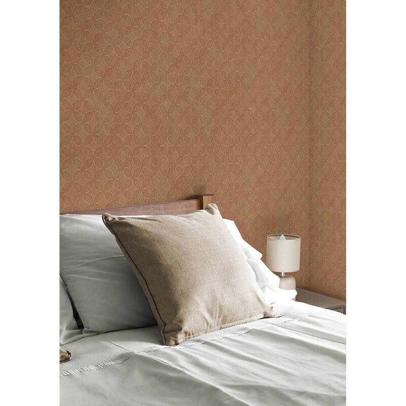 Seabrook Designs Woodcroft Tile Medallion Unpasted Wallpaper