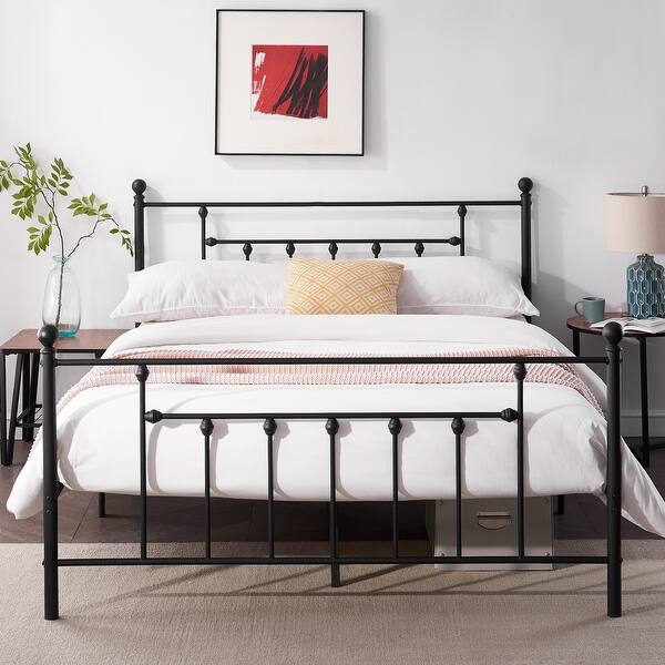 Vecelo 14 Inch Storage Victorian Steel Slat Bed Frames On Sale Overstock 28865048