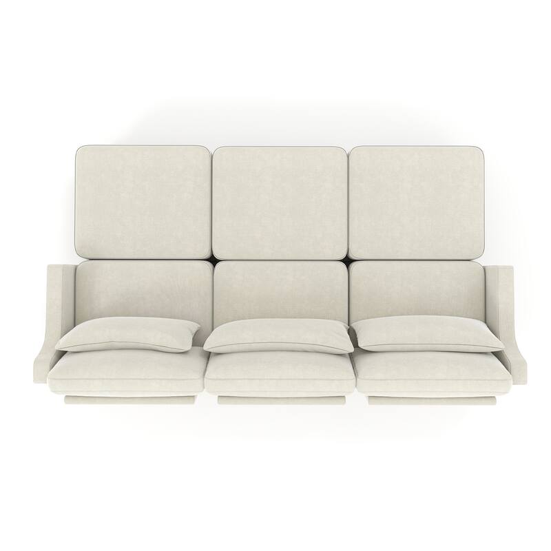 GDFStudio- Aurelius Chenille Three-Seater Sofa and Triple Ottoman