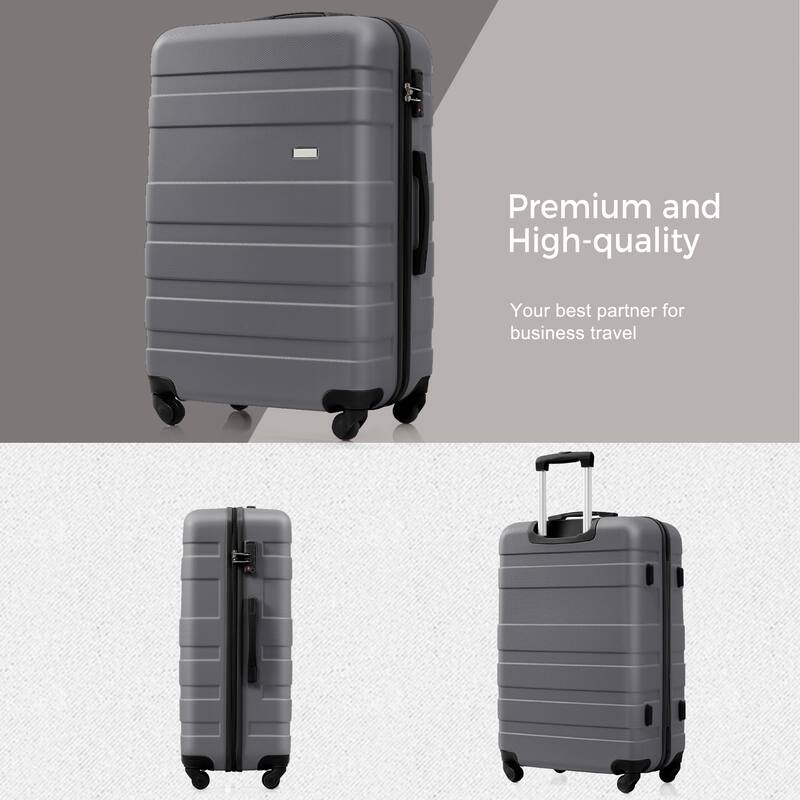 3-Piece, 20, 24, 28-Inch Modern Hard-Shell Luggage with Spinner Wheels and TSA Lock, for Boarding Travel