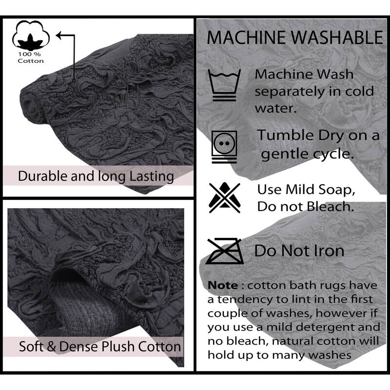 Home Weavers Bell Flower Cotton Soft, Water Absorbent Toilet Seat Lid Cover, Machine Washable 18"x18" Toilet Lid Cover