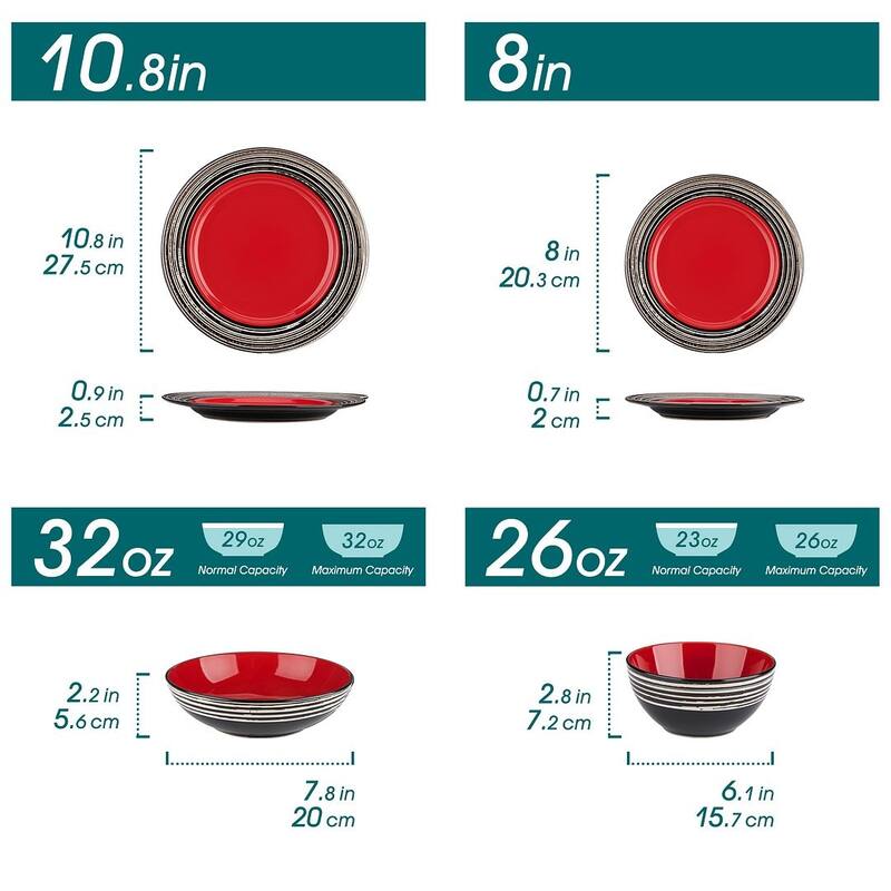 vancasso ARBRE 16-Piece Stoneware Dinnerware Set, Service for 4