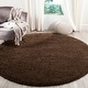 preview thumbnail 163 of 239, SAFAVIEH Santa Monica Shag Einara 2-inch Thick Area Rug 6'7" Round - Brown - Round