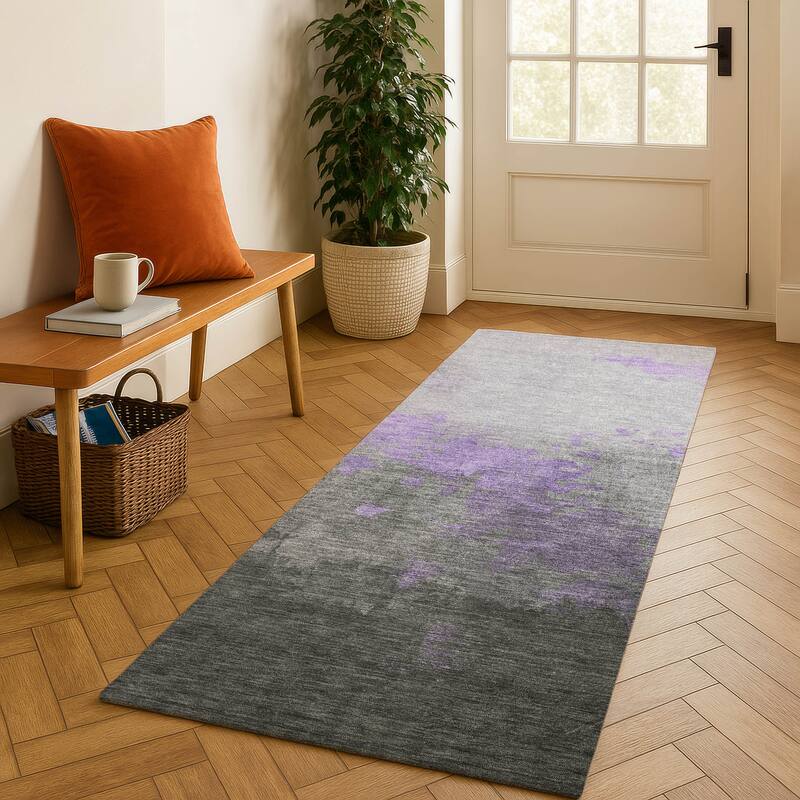 Premium Washable Super Soft Modern Glam Mayfield Rug - Lavender - 2'3" x 7'6"