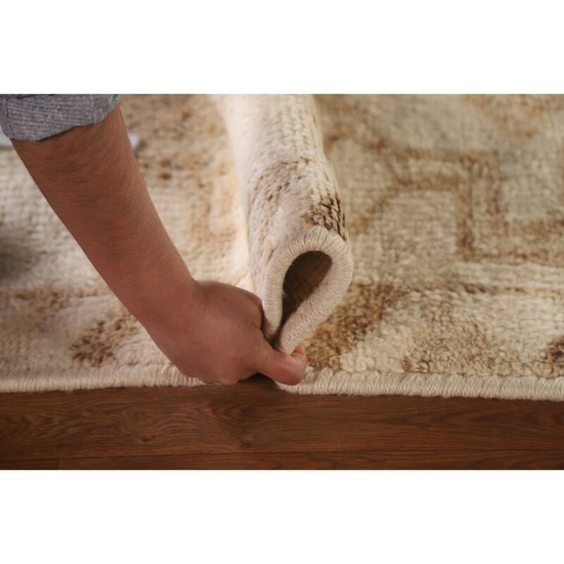 Anatolian Turkish Runner Rug Hallway Handmade Beige Wool Carpet - 2'10"x 12'7"