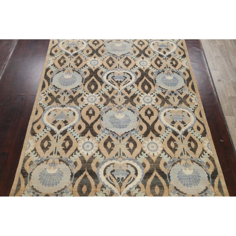All-over Khotan Oriental Area Rug Wool Hand-knotted Living Room Carpet - 8'9" x 11'9"