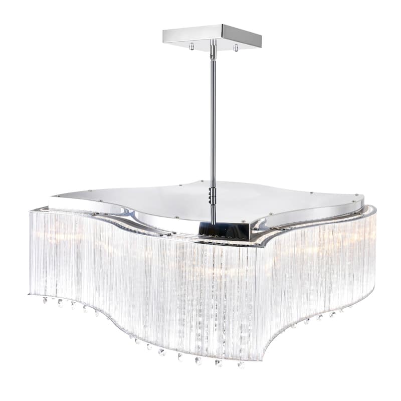 Elsa 10 Light Drum Shade Chandelier With Chrome Finish