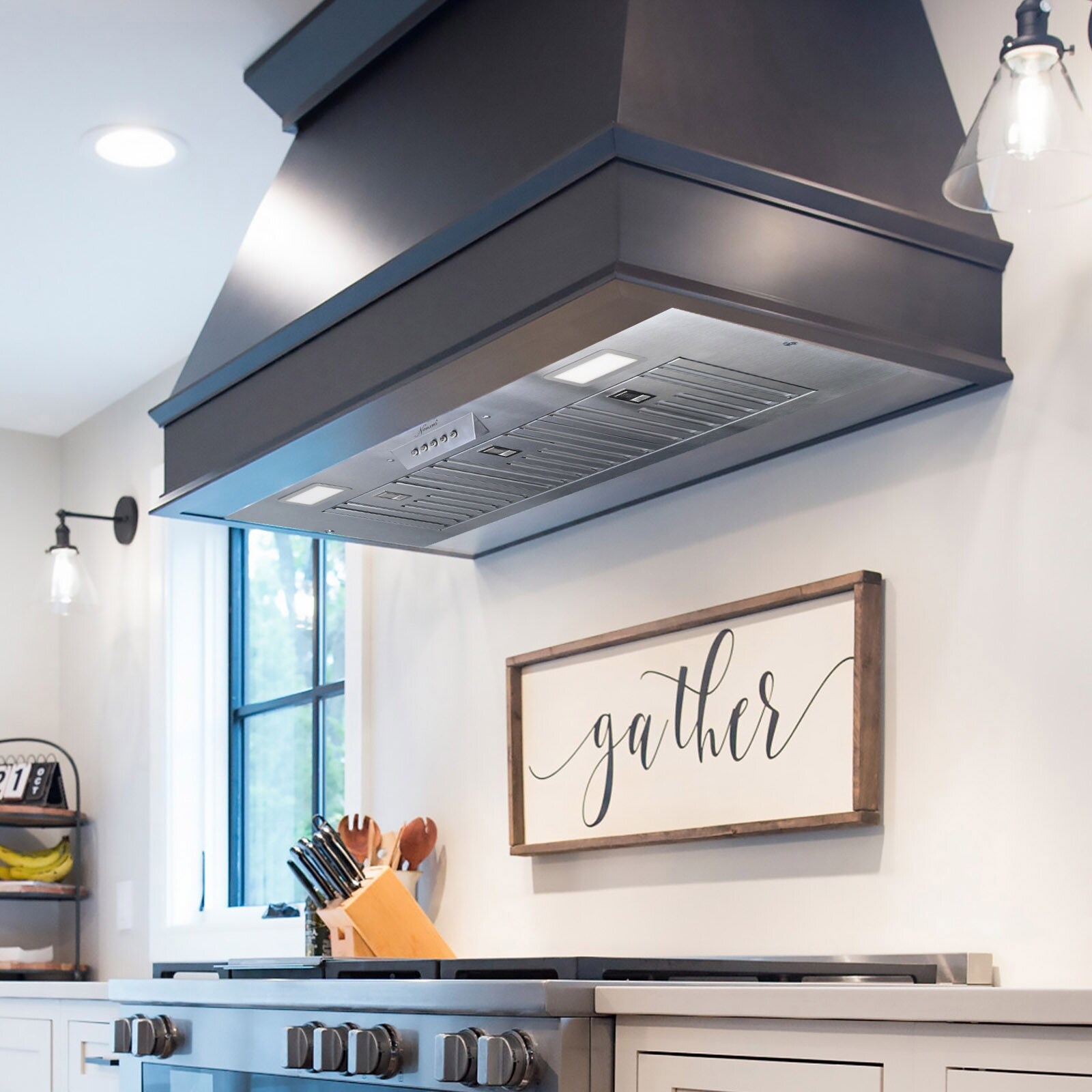 Range Hood Insert Built in 30 36 Inch 6 Duct 3 Speeds 600 CFM
