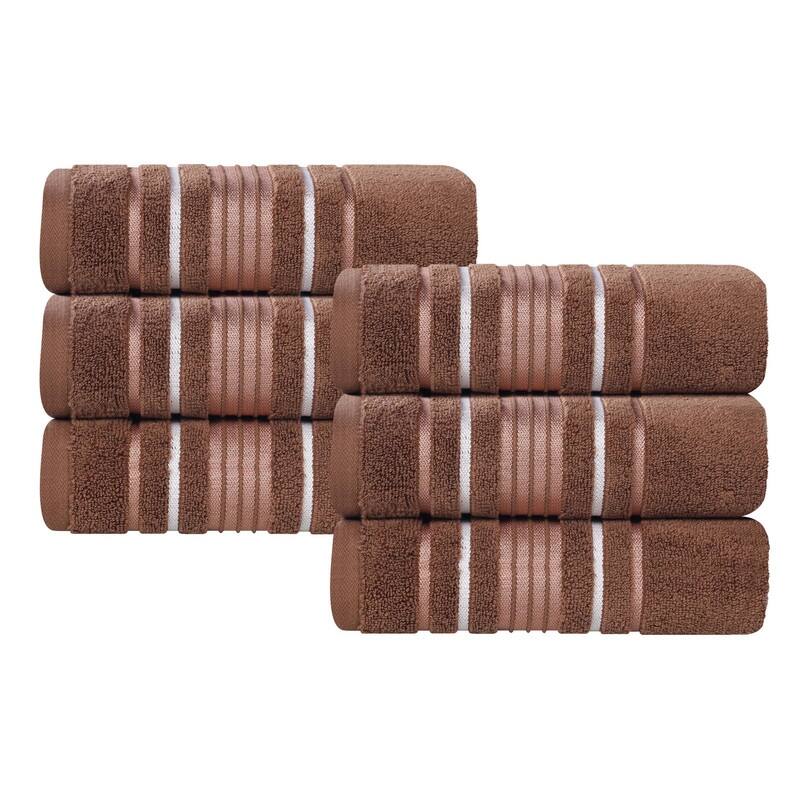 Superior Sadie Zero Twist Cotton Solid Hand Towel, Set of 6