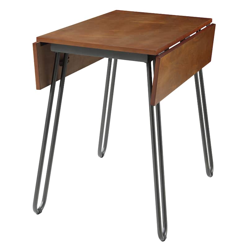 Azalea Park Wood Drop Leaf Dining Table with Hairpin Metal Legs - 36.02 W x 35.63 D x 29.92 H"