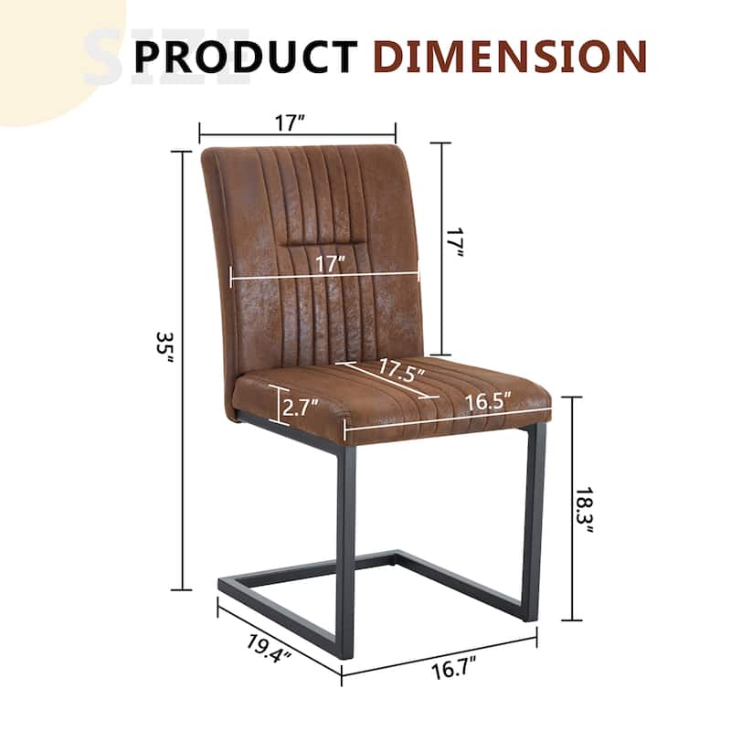 Upholstery Dining Chairs Set of 4 - Brown+Black