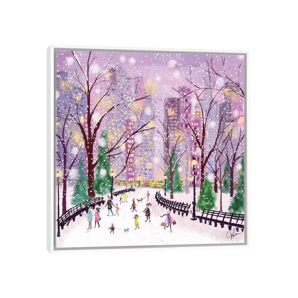 iCanvas "Snowy Night" by Joy Laforme Framed Canvas Print
