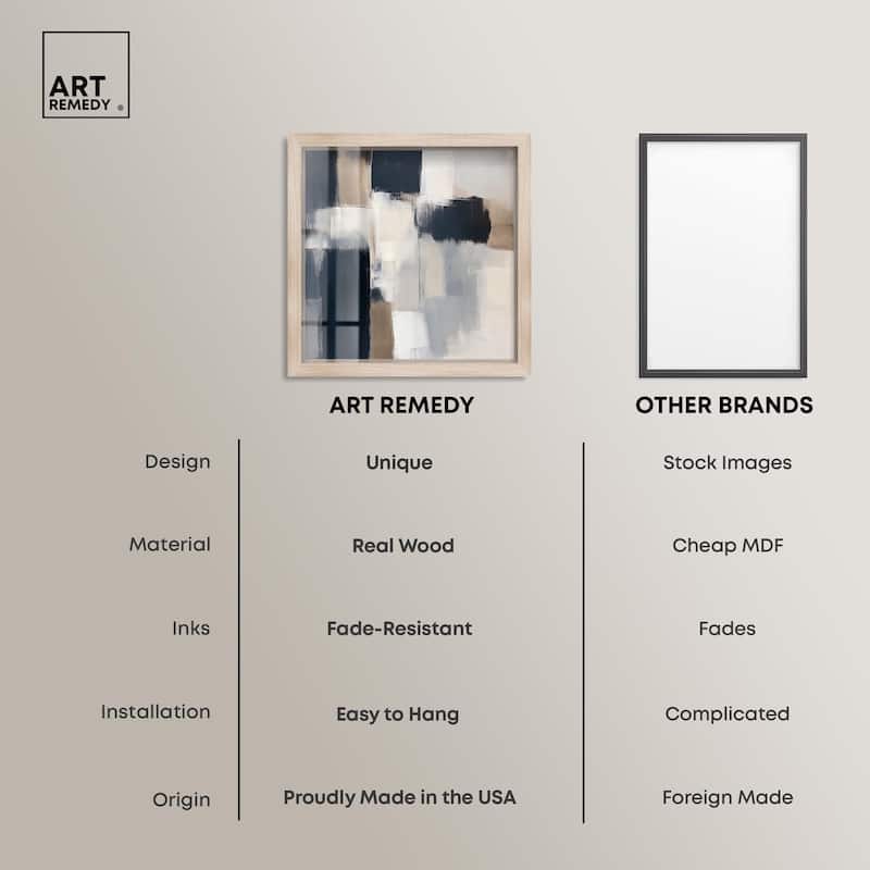 Blue and Tan Abstraction II Shadowbox by Art Remedy