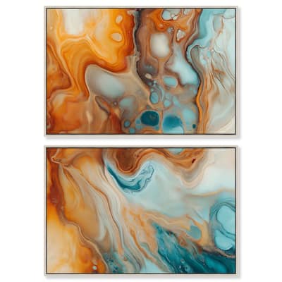 Marbled Flow Canvas Set of 2 by Art Remedy