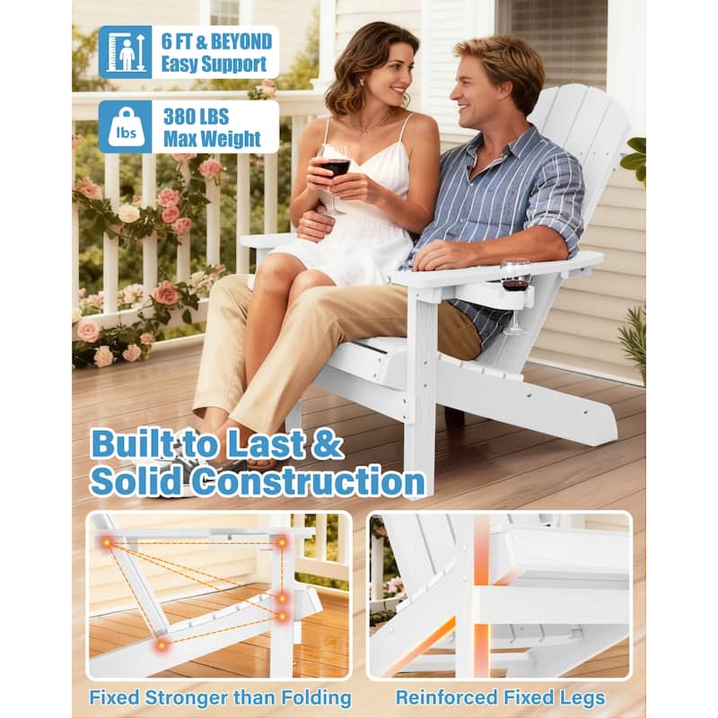 WINSOON All Weather HIPS Outdoor Plastic Adirondack Chair