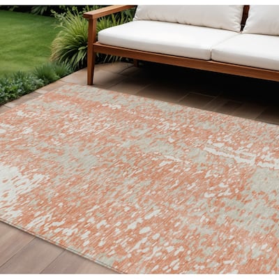 HomeRoots Abstract Transitional Rectangle Outdoor Rug