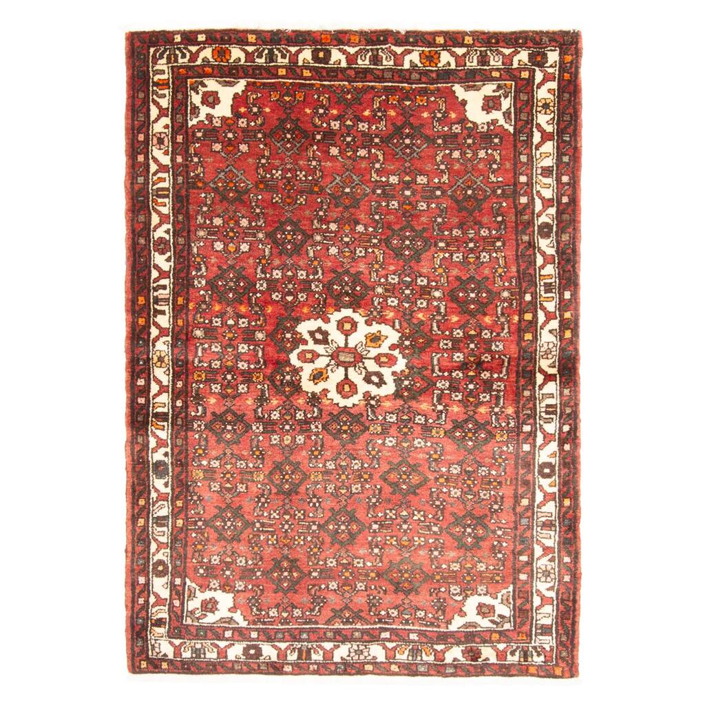ECARPETGALLERY Hand-knotted Andelz Dark Red Wool Rug - 3'8 x 5'3