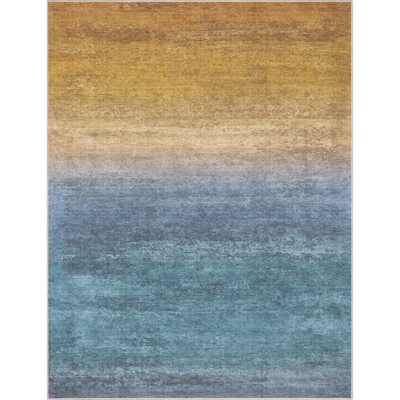 Well Woven Abstract Sunset Vintage Flat-Weave Area Rug