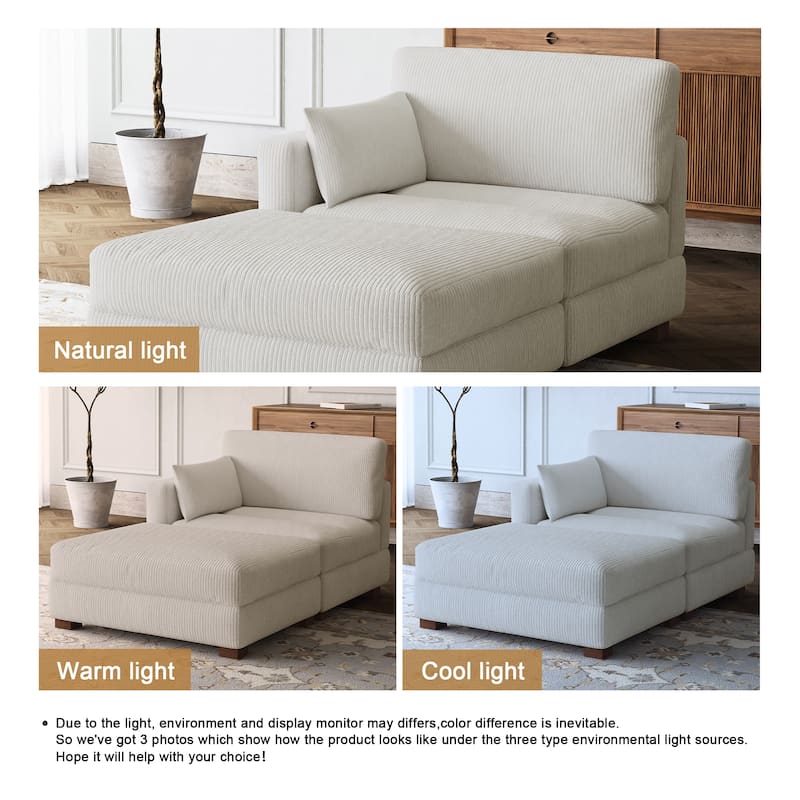 Modular Sectional Sofa with Ottomans