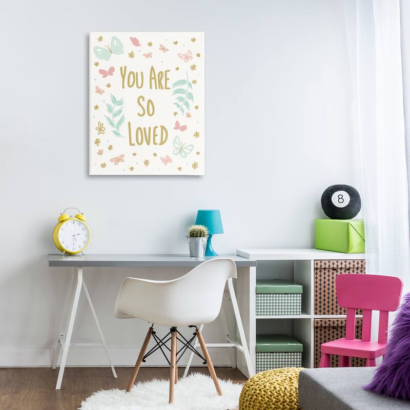 Stupell So Loved Uplifting Flowers Canvas Wall Art Design By Sweet Melody Designs