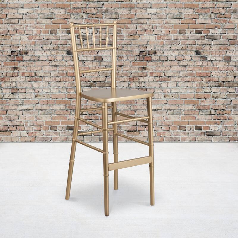 Gold Wood Chiavari Event and Hospitality Stacking Barstool - Gold