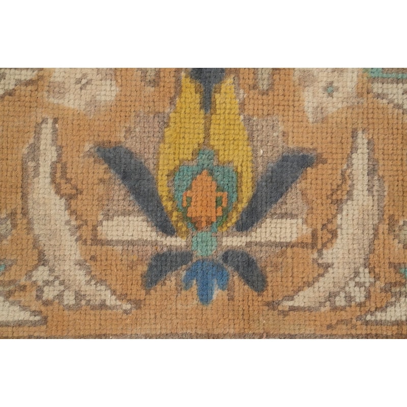 Hand Knotted Oriental 100% Wool Carpet Traditional Floral Oranges & Rust Tabriz Area Rug - 12' 9'' X 9' 9''