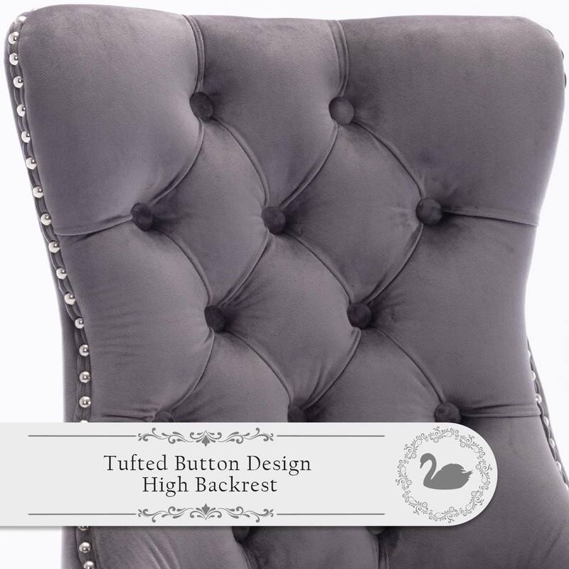 Tufted Naliheads Solid Wood Upholstered Dining Chairs Set of 6