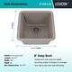 preview thumbnail 3 of 5, 16 Inch Lexicon Platinum Quartz Composite Drop-in Undermount Single Bowl Galaxy Concrete Kitchen Sink LP-1618-C-SO