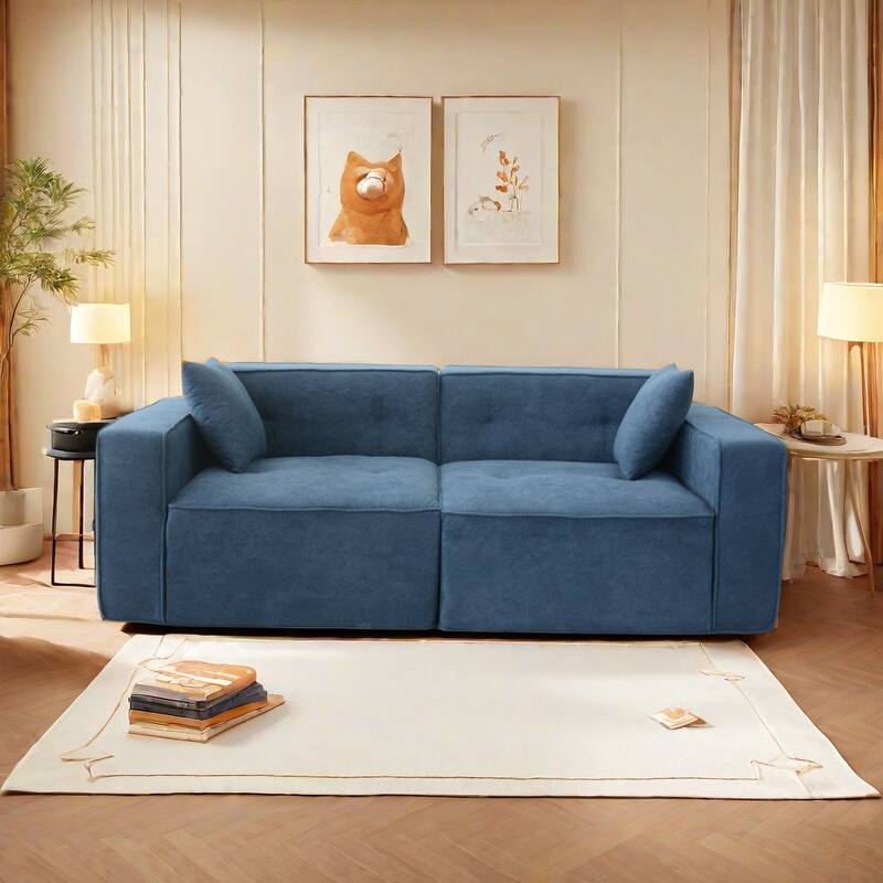 Ergonomic Sofa Couch with Pillow Top Armrests, Exquisite Upholstered Loveseat Indoor Sofa Couch Sofa Seating