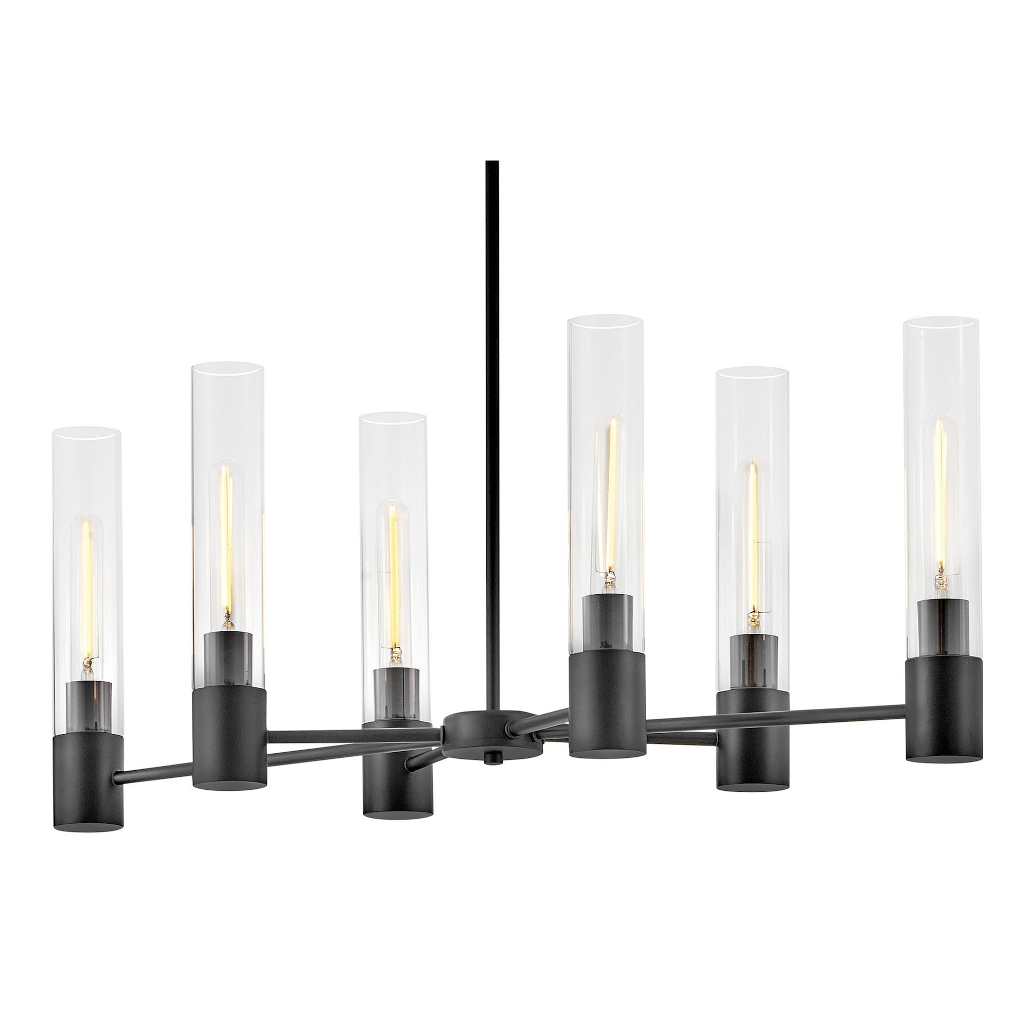 Lark 85406 Shea 6 Light 34" Wide Linear Chandelier with Clear Glass