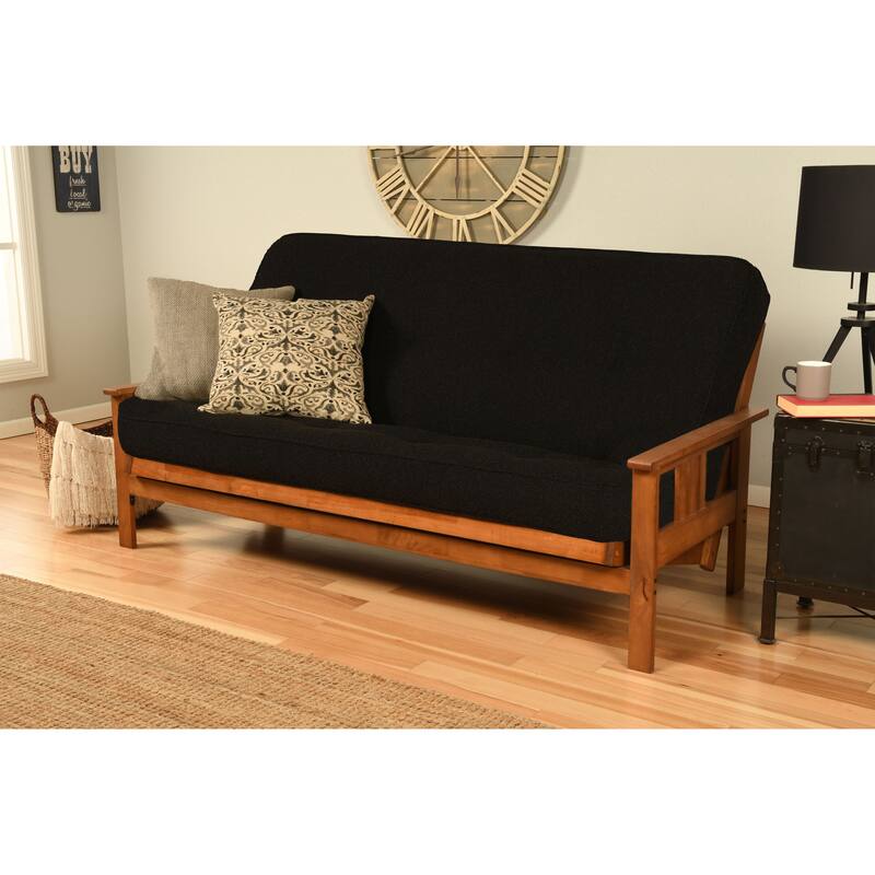 Porch & Den Kern Full-size Futon Frame and Mattress Set - Canton Black