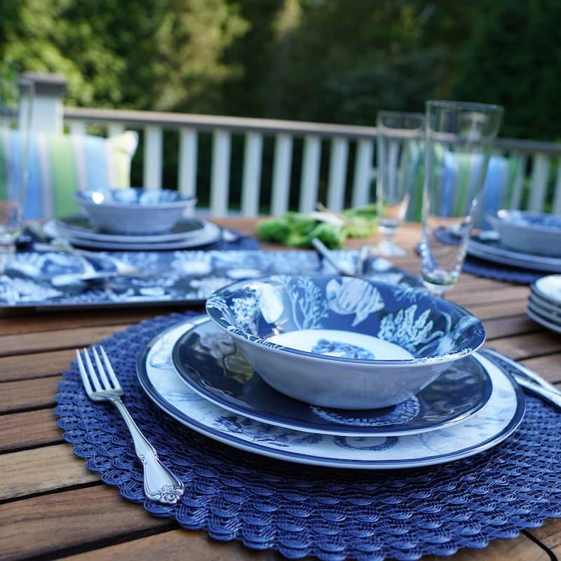 Certified International Sea Life Melamine 12-piece Dinnerware Set, Service for 4