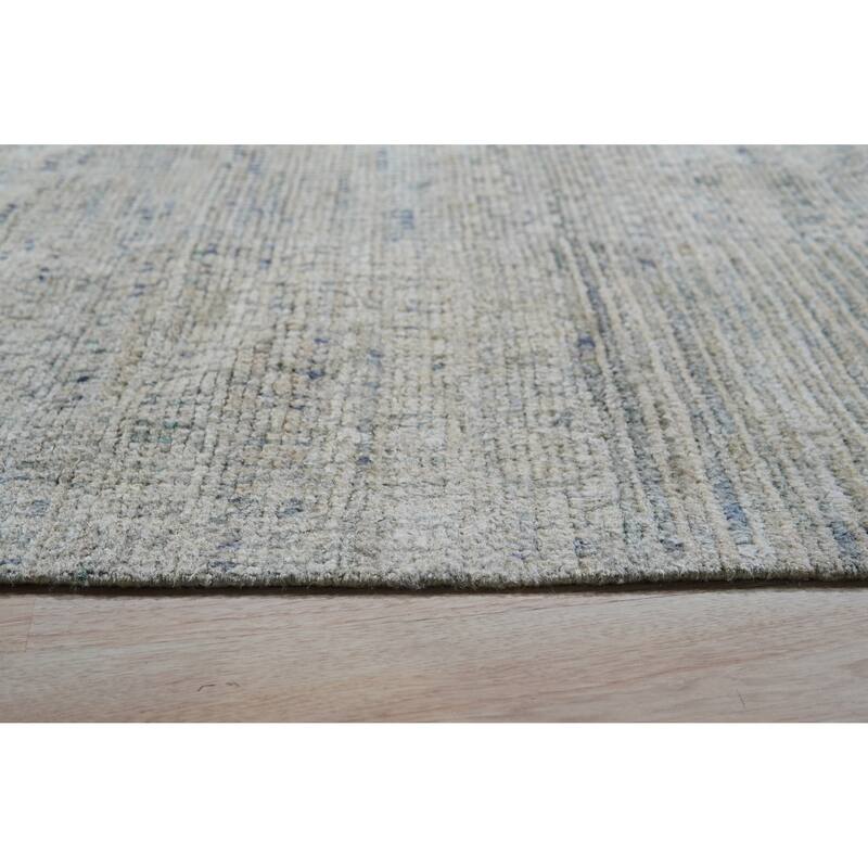 Hand-Knotted Natural Silk Green Mix Contemporary Grass Natural Silk Grass Design Rug