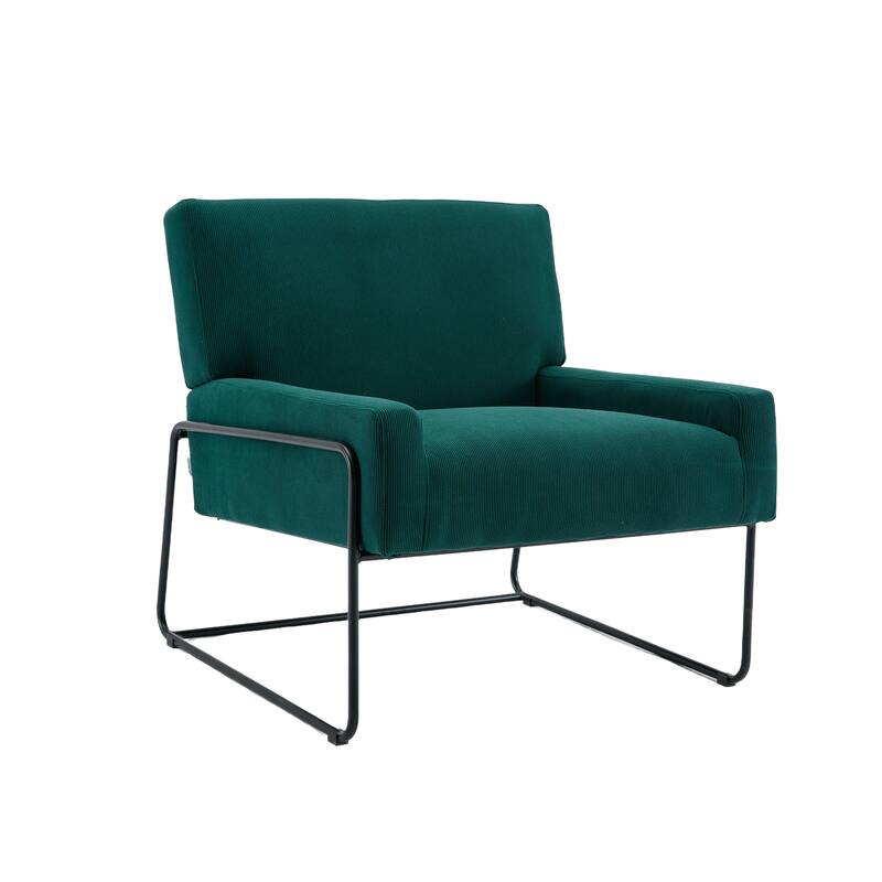 Modern Industrial Slant Armchair with Metal Frame,Premium High Density Soft Single chair for Living Room Bedroom