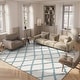 preview thumbnail 4 of 118, SAFAVIEH Dallas Shag Melahat Trellis 1.5-inch Thick Rug