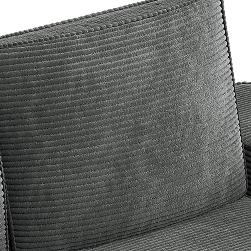 103.5" Convertible Cloud Sectional Couch, Comfy Corduroy Sectional Sofa with Deep Seat & High Pillows