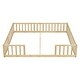 preview thumbnail 15 of 15, Sturdy Structure Double Twin Floor Bed with Fence,Guardrails,Kids and Baby