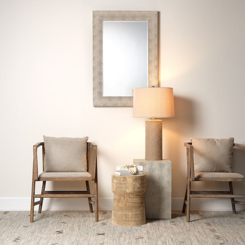 Alden Décor Esme Shagreen Rectangle Mirror, Grey